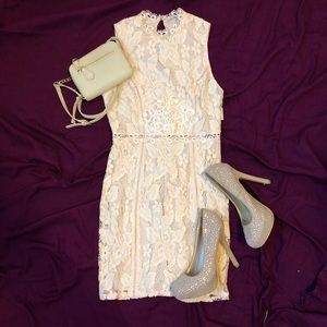 Blush Bodycon lace dress